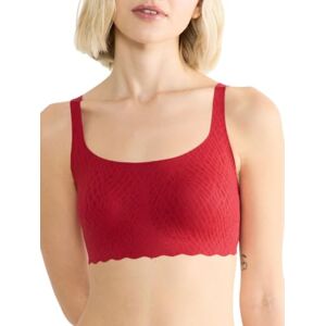 Sloggi Women's Zero Feel Bliss Festive Top Bra, Shanghai Red, XL Sloggi Women's Zero Feel Bliss Festive Top Bra, Shanghai Red, XL