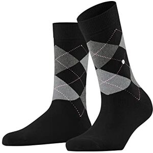 Burlington Women's Queen W So Cotton Patterned 1 Pair Socks, Black Black-Aqua 3012-O, 7-10.5 Burlington Women's Queen W So Cotton Patterned 1 Pair Socks, Black Black-Aqua 3012-O, 7-10.5