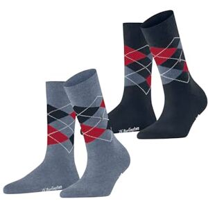 Burlington Women's Everyday Argyle W So Cotton Patterned 2 Pairs Socks, Blue Denim Melange 6797, 3.5-7 Burlington Women's Everyday Argyle W So Cotton Patterned 2 Pairs Socks, Blue Denim Melange 6797, 3.5-7