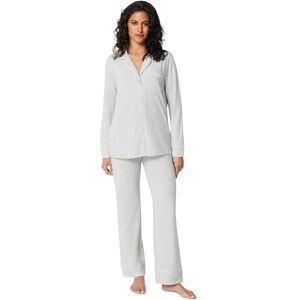 Amazon Essentials Women's Cotton Modal Long-Sleeve Shirt and Full-Length Bottom Pajama Set, Grey Heather, Medium Amazon Essentials Women's Cotton Modal Long-Sleeve Shirt and Full-Length Bottom Pajama Set, Grey Heather, Medium