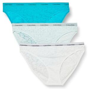 Calvin Klein Women Pack 3 Bikini Briefs with Lace, Multicolor (Cool Breeze/White/Icy Moon), XXL Calvin Klein Women Pack 3 Bikini Briefs with Lace, Multicolor (Cool Breeze/White/Icy Moon), XXL