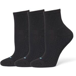 HUE Women's Air Sport 3 Pair Pack Mini Crew Socks, Black, One Size HUE Women's Air Sport 3 Pair Pack Mini Crew Socks, Black, One Size