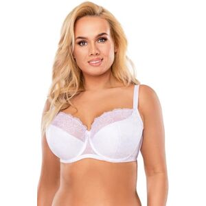 Vivisence Underwired Bra Lace Semi Padded Bra Half-Padded Cups Floral Lace Details Adjustable Straps Side Seam Boning Perfect for Elegant Gift, White,36C Vivisence Underwired Bra Lace Semi Padded Bra Half-Padded Cups Floral Lace Details Adjustable Straps Side Seam Boning Perfect for Elegant Gift, White,36C