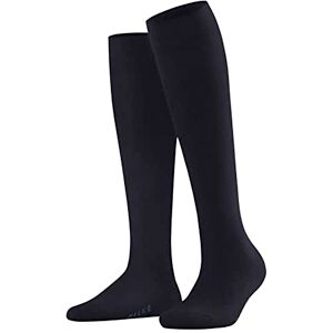 FALKE Women's Family W Kh Sustainable Cotton Long Plain 1 Pair Knee-High Socks, Blue Dark Navy 6379, 2.5-5 FALKE Women's Family W Kh Sustainable Cotton Long Plain 1 Pair Knee-High Socks, Blue Dark Navy 6379, 2.5-5