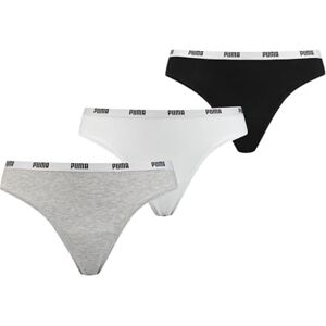 Puma Women's Underwear String Thong (3-Pack) Panties, White/Gray/Black, L Puma Women's Underwear String Thong (3-Pack) Panties, White/Gray/Black, L