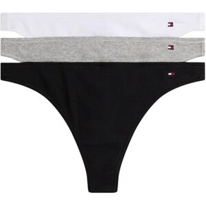 Tommy Hilfiger Women's 3 Pack Dipped Thongs with Logo, Multicolor (Black/Light Grey Htr/White), M Tommy Hilfiger Women's 3 Pack Dipped Thongs with Logo, Multicolor (Black/Light Grey Htr/White), M