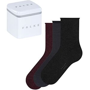 FALKE Women's Happy Box Uni Multipack W So Cotton Plain 3 Pairs Socks, Multicolor Black Navy Blue Grey 0010, 5.5-8 FALKE Women's Happy Box Uni Multipack W So Cotton Plain 3 Pairs Socks, Multicolor Black Navy Blue Grey 0010, 5.5-8