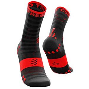 Compressport Unisex Racing Socks V3.0 Ultralight Run High Calcetines De Carreras Profesionales, Black, Red, T2 EU Compressport Unisex Racing Socks V3.0 Ultralight Run High Calcetines De Carreras Profesionales, Black, Red, T2 EU