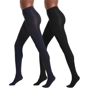 No Nonsense Women's Super-Opaque Control-top Tights, 90 den, Black/Navy, L (Pack of 2) No Nonsense Women's Super-Opaque Control-top Tights, 90 den, Black/Navy, L (Pack of 2)