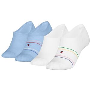 Tommy Hilfiger Women's Rib Shine Footie, White/Blue, 35-38 (Pack of 4) Tommy Hilfiger Women's Rib Shine Footie, White/Blue, 35-38 (Pack of 4)