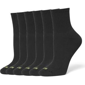 HUE Women's Mini Crew 6-pack Socks, Black, One Size UK HUE Women's Mini Crew 6-pack Socks, Black, One Size UK