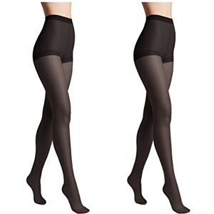 Conte elegant Pack of 2 Durable Women's Tights Semi-Matte Solo 40 Denier Women's Fine Tights with Marked Panties Part Plain, nero, XL Conte elegant Pack of 2 Durable Women's Tights Semi-Matte Solo 40 Denier Women's Fine Tights with Marked Panties Part Plain, nero, XL