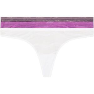 Calvin Klein Women Pack of 3 Thong with Lace, Multicolor (Dahlia/Vintage Violet/White), XL Calvin Klein Women Pack of 3 Thong with Lace, Multicolor (Dahlia/Vintage Violet/White), XL