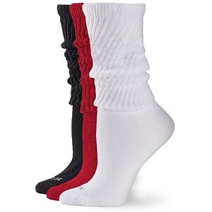 HUE Women's Slouch Sock 3 Pair Pack, Red/White/Black, One size HUE Women's Slouch Sock 3 Pair Pack, Red/White/Black, One size