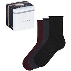 FALKE Women's Happy Giftbox Uni Multipack W So Cotton Plain 3 Pairs Socks, Multicolor Black Navy Blue Dark Grey 0050, 5.5-8 FALKE Women's Happy Giftbox Uni Multipack W So Cotton Plain 3 Pairs Socks, Multicolor Black Navy Blue Dark Grey 0050, 5.5-8