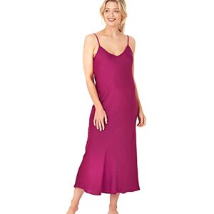 Indigo Sky Women's Samsara Long Satin Chemise Nightdress, Rosy Red, 12-14 Indigo Sky Women's Samsara Long Satin Chemise Nightdress, Rosy Red, 12-14