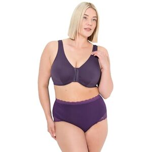 Ulla Popken Women's Plus Size Plus Size Bustier, Front Closure, C/D Cup, E/F Cup, Aubergine, 40D Ulla Popken Women's Plus Size Plus Size Bustier, Front Closure, C/D Cup, E/F Cup, Aubergine, 40D