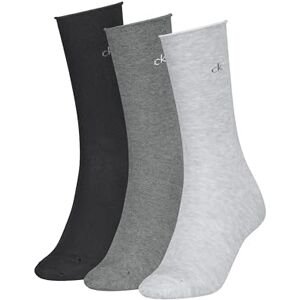 Calvin Klein 8719965009202 CK Women's Socks 3 Pairs Roll Top, grey melange, 39-42 Calvin Klein 8719965009202 CK Women's Socks 3 Pairs Roll Top, grey melange, 39-42