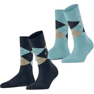 Burlington Women's Everyday Argyle W So Cotton Patterned 2 Pairs Socks, Blue Marine 6120, 3.5-7 Burlington Women's Everyday Argyle W So Cotton Patterned 2 Pairs Socks, Blue Marine 6120, 3.5-7