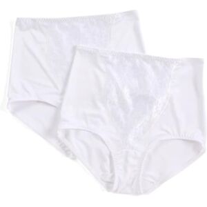 Bali Women's Shapewear Double Support® Coordinate Brief with Lace Tummy Panel Light Control 2-Pack, 2 White, Medium Bali Women's Shapewear Double Support® Coordinate Brief with Lace Tummy Panel Light Control 2-Pack, 2 White, Medium