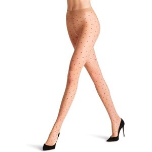 FALKE Women's Dot Bicolor 15 DEN W Ti Sheer Patterned 1 Pair Tights, Skin colour Powder 4169, L FALKE Women's Dot Bicolor 15 DEN W Ti Sheer Patterned 1 Pair Tights, Skin colour Powder 4169, L