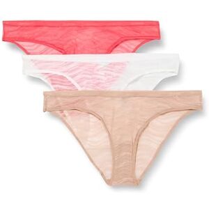 Calvin Klein Women's 3 Pack Bikini (Low-Rise), Calypso Coral/Cedar/White, M Calvin Klein Women's 3 Pack Bikini (Low-Rise), Calypso Coral/Cedar/White, M