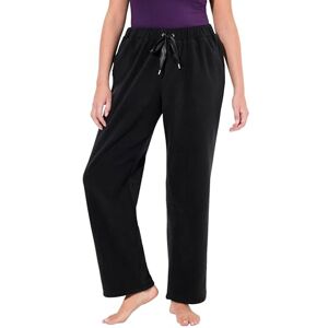 Ulla Popken Ladies Plus Size Plus Size Loungewear Fleece Trousers Straight Leg Elastic Waist, black, 45W / 32L Ulla Popken Ladies Plus Size Plus Size Loungewear Fleece Trousers Straight Leg Elastic Waist, black, 45W / 32L