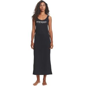 Emporio Armani Woman Everyday Cotton Long Dressing Gown Black M Emporio Armani Woman Everyday Cotton Long Dressing Gown Black M