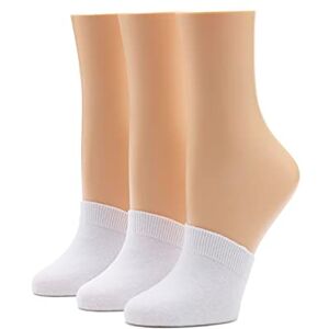 HUE Women's Cotton Toe Topper, 3 Pack white One Size HUE Women's Cotton Toe Topper, 3 Pack white One Size