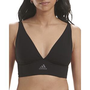 adidas Women's Micro-Stretch Lounge Bra—Seamless Comfort & Support Plunge, Opaque, Black, XL adidas Women's Micro-Stretch Lounge Bra—Seamless Comfort & Support Plunge, Opaque, Black, XL