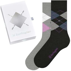 Burlington Women's Basic Gift Box W So Cotton Patterned 2 Pairs Socks, Multicolor Black Grey 0500, 3.5-7 Burlington Women's Basic Gift Box W So Cotton Patterned 2 Pairs Socks, Multicolor Black Grey 0500, 3.5-7