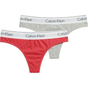 Calvin Klein Women THONG 2PK MULTI (Punch Pink/Grey Heather) S Calvin Klein Women THONG 2PK MULTI (Punch Pink/Grey Heather) S