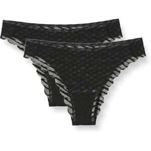 Sloggi Women's ZERO Lacy H Tiny tanga 2P Briefs, BLACK, XS Sloggi Women's ZERO Lacy H Tiny tanga 2P Briefs, BLACK, XS