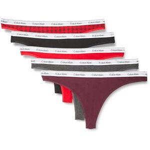 Calvin Klein Women’s 5 Pack Low Rise Cotton Thongs with Stretch, Multicolor (Blotched Plaid+Adreniline Rush/Blac), L Calvin Klein Women’s 5 Pack Low Rise Cotton Thongs with Stretch, Multicolor (Blotched Plaid+Adreniline Rush/Blac), L