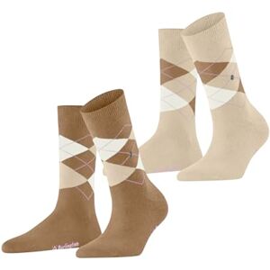 Burlington Women's Everyday Argyle W So Cotton Patterned 2 Pairs Socks, Beige Brown Sugar 5152, 3.5-7 Burlington Women's Everyday Argyle W So Cotton Patterned 2 Pairs Socks, Beige Brown Sugar 5152, 3.5-7