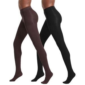 No Nonsense Women's Super-Opaque Control-top Tights, 90 Denier, Black/Espresso, L (Pack of 2) No Nonsense Women's Super-Opaque Control-top Tights, 90 Denier, Black/Espresso, L (Pack of 2)