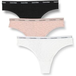 Calvin Klein Women Pack of 3 Brazilian Briefs with Lace, Multicolor (Black/White/Subdued), XXL Calvin Klein Women Pack of 3 Brazilian Briefs with Lace, Multicolor (Black/White/Subdued), XXL