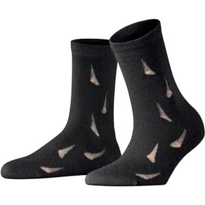 FALKE Women's Distressed W So Wool Alpaca Patterned 1 Pair Socks, Black 3000, 2.5-5 FALKE Women's Distressed W So Wool Alpaca Patterned 1 Pair Socks, Black 3000, 2.5-5