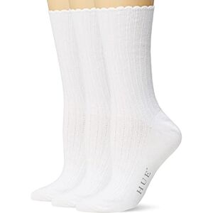 HUE Women's Scalloped Pointelle Crew Socks, 3 Pair Pack, White, One Size (Pack of 3) HUE Women's Scalloped Pointelle Crew Socks, 3 Pair Pack, White, One Size (Pack of 3)