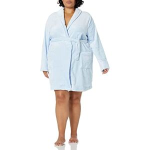 Amazon Essentials Women's Mid-Length Plush Dressing Gown (Available in Plus Size), Light Blue, L Amazon Essentials Women's Mid-Length Plush Dressing Gown (Available in Plus Size), Light Blue, L