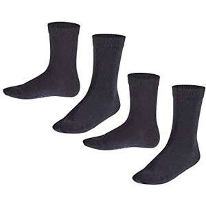FALKE Unisex Kids Happy Double Pack K So Cotton Plain 2 Pairs Socks, Blue Navy 0030, 3-5 FALKE Unisex Kids Happy Double Pack K So Cotton Plain 2 Pairs Socks, Blue Navy 0030, 3-5