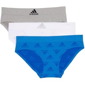 adidas Women's Seamless Hipster Underwear 3 Pack Panties, Pulse Blue Jacq/Heather Grey/White, S adidas Women's Seamless Hipster Underwear 3 Pack Panties, Pulse Blue Jacq/Heather Grey/White, S