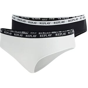 Replay I101297-001-N171 LADY SLIP Style 1 T/C 2pcs waterfall pack Women's briefs Women's BLACK/WHITE Size L Replay I101297-001-N171 LADY SLIP Style 1 T/C 2pcs waterfall pack Women's briefs Women's BLACK/WHITE Size L