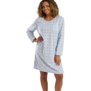 Indigo Sky Womens Loulou Light & Warm Fleece Nightshirt Cosy Printed Loungewear Nightdress with Long Sleeves & Pocket, Blue, 8-10 Indigo Sky Womens Loulou Light & Warm Fleece Nightshirt Cosy Printed Loungewear Nightdress with Long Sleeves & Pocket, Blue, 8-10
