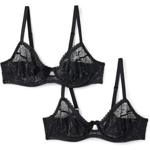 Amazon Essentials Women's Stretch Galloon Lace Wired Bodysuit, Black, 36C Amazon Essentials Women's Stretch Galloon Lace Wired Bodysuit, Black, 36C