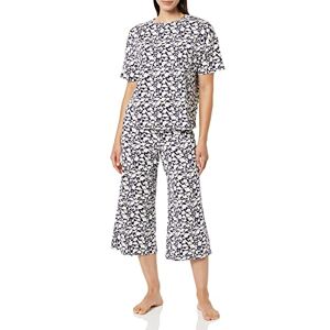Amazon Essentials Women's Knit Jersey Pyjama Set, Navy Silhouette Floral, XS Amazon Essentials Women's Knit Jersey Pyjama Set, Navy Silhouette Floral, XS