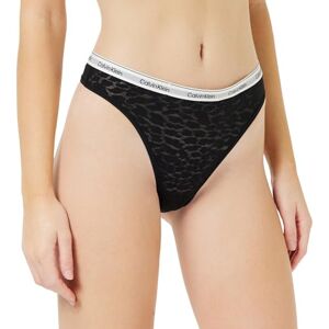 Calvin Klein Women’s High Leg Lace Thong, Black (Black), S Calvin Klein Women’s High Leg Lace Thong, Black (Black), S
