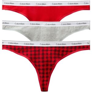 Calvin Klein Women's 3 Pack Thongs Underwear, Multicolor (Blotched Plaid+Adrenaline Rush/Blac), L Calvin Klein Women's 3 Pack Thongs Underwear, Multicolor (Blotched Plaid+Adrenaline Rush/Blac), L