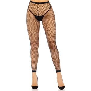 Leg Avenue Women's Net footless tights +, 1X-2X (Black) Leg Avenue Women's Net footless tights +, 1X-2X (Black)