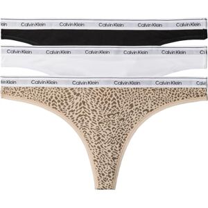 Calvin Klein Women’s 3 Pack Thongs with Logo Waistband, Multicolor (Black/Classic White/Animal Mirror), XL Calvin Klein Women’s 3 Pack Thongs with Logo Waistband, Multicolor (Black/Classic White/Animal Mirror), XL